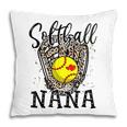Softball Nana Leopard Game Day Softball Lover Mothers Day Pillow