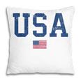Usa Women Men Kids Patriotic American Flag Distressed  Pillow