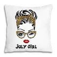 Womens Born In July Birthday Gift Leopard July Girl Pillow