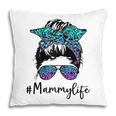 Womens Mammy Life Leopard Tie Dye Messy Bun Mothers Day Women Pillow