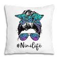 Womens Nini Life Leopard Tie Dye Messy Bun Mothers Day Women Pillow
