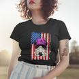 4Th Of July Running Gnome For Women Patriotic American Flag Gift Women T-shirt Gifts for Her