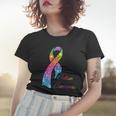 Autism Awareness Sparkle Glitter Ribbon Tshirt Women T-shirt Gifts for Her