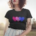 Bisexual Flag Hearts Love Lgbt Bi Pride Women T-shirt Gifts for Her