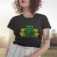 Buffalo Shamrock Plaid Irish Clovers Graphic Design Printed Casual Daily Basic Women T-shirt Gifts for Her