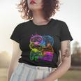 Cool Retro Neon Graffiti Video Game Controllers Women T-shirt Gifts for Her