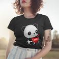 Cute Panda Holding A Heart Women T-shirt Gifts for Her