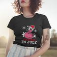 Flamingo Funny Christmas In July Snowflakes Women T-shirt Gifts for Her