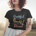 Grateful Thankful Blessed Colorful Thanksgiving Tshirt Women T-shirt Gifts for Her