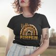 Leopard Plaid Autumn Hello Pumpkin Fall Rainbow Women T-shirt Gifts for Her