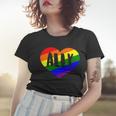Lgbt Pride Love Ally Heart Women T-shirt Gifts for Her