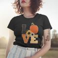 Love Autumn Floral Pumpkin Fall Season Graphic Design Printed Casual Daily Basic Women T-shirt Gifts for Her