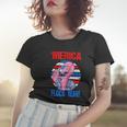 Merica Flock Yeah 4Th July Funny Patriotic Flamingo Women T-shirt Gifts for Her