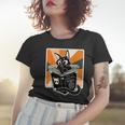 Retro Halloween Black Cat Funny Witch Book Cat Lover Women T-shirt Gifts for Her
