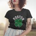 Shamrock Massachusetts Boston St Patricks Day Irish Green Graphic Design Printed Casual Daily Basic Women T-shirt Gifts for Her