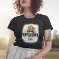 Spooky Mama Halloween Skull Messy Bun Witch Mom V3 Women T-shirt Gifts for Her