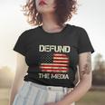 Vintage American Flag Defund The Media Women T-shirt Gifts for Her
