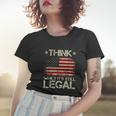 Vintage Old American Flag Think While Its Still Legal Tshirt Women T-shirt Gifts for Her