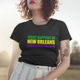 What Happens In New Orleans Stays In New Orleans Mardi Gras T-Shirt Graphic Design Printed Casual Daily Basic Women T-shirt Gifts for Her