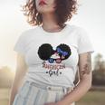 All American Girls 4Th Of July Black African Messy Bun Women T-shirt Gifts for Her