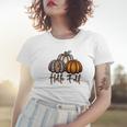 Hallo Fall Three Pumpkins Women T-shirt Gifts for Her
