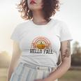 Hello Fall Boho Rainbow Pumpkin Women T-shirt Gifts for Her