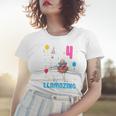 Kids 4Th Birthday I Am 4 Years Old And Llamazing Llama Girl Ns Women T-shirt Gifts for Her