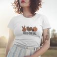 Peace Love Fall Leopard Heart Pumpkin Women T-shirt Gifts for Her