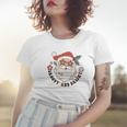 Retro Christmas Groovy And Bright Santa Women T-shirt Gifts for Her