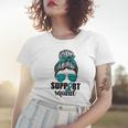 Support Squad For Women Ovarian Cancer Messy Bun Women T-shirt Gifts for Her