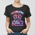 18 Years Of Being Awesome 18 Year Old Birthday Girl Graphic Design Printed Casual Daily Basic Women T-shirt