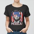 Abraham Lincoln 4Th Of July Merica Men Women American Flag Women T-shirt