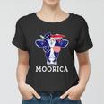 American Flag Patriotic Cow 4Th Of July Women T-shirt