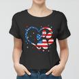 American Flag Patriotic Dog & Cat Paw Print 4Th Of July Women T-shirt