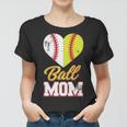 Ball Mom Baseball Softball Mothers Gift Women T-shirt