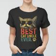 Best Cat Uncle Ever Vintage Cat Lover Cool Sunglasses Funny Women T-shirt