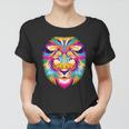 Colorful Abstract Lion Women T-shirt
