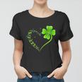 Dragonfly Heart Irish Shamrock Heart Clover St Patrick Day Women T-shirt