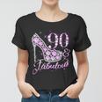 Fabulous & 90 Sparkly Shiny Heel 90Th Birthday Tshirt Women T-shirt