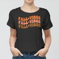 Fall Vibes Thanksgiving Retro Groovy Women T-shirt