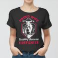Firefighter Wildland Fireman Volunteer Firefighter Wife Fire Department V2 Women T-shirt
