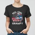 Flag Vintage Reel Cool Grampy Fishing For 4Th Of July Women T-shirt