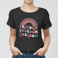Funny 4Th Of July American Retro Rainbow Women T-shirt
