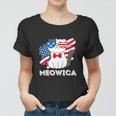 Funny 4Th Of July Great American Flag Cute Cat Women T-shirt