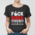 Funny Anti Biden Fjb Bareshelves Anti Liberal Biden Sucks Women T-shirt