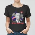 Funny Joe Biden Happy Christmas In July Usa Flag V2 Women T-shirt