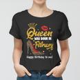 Funny Queen Was Born In February Happy Birthday To Me Leopard Shoe Gift Women T-shirt