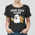 Halloween Boo Ghost Drinking Beer More Boos Please Costume Women T-shirt