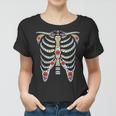 Halloween Day Of Dead Skeleton Flowers Decorated Women T-shirt