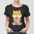 Japanese Shiba Inu Shirts Womenn Girls Kawaii Bubble Boba Tea Women T-shirt